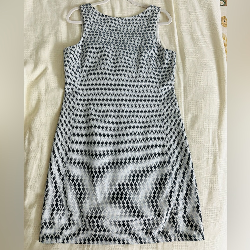 Theory Black and White Geometric Midi Dress